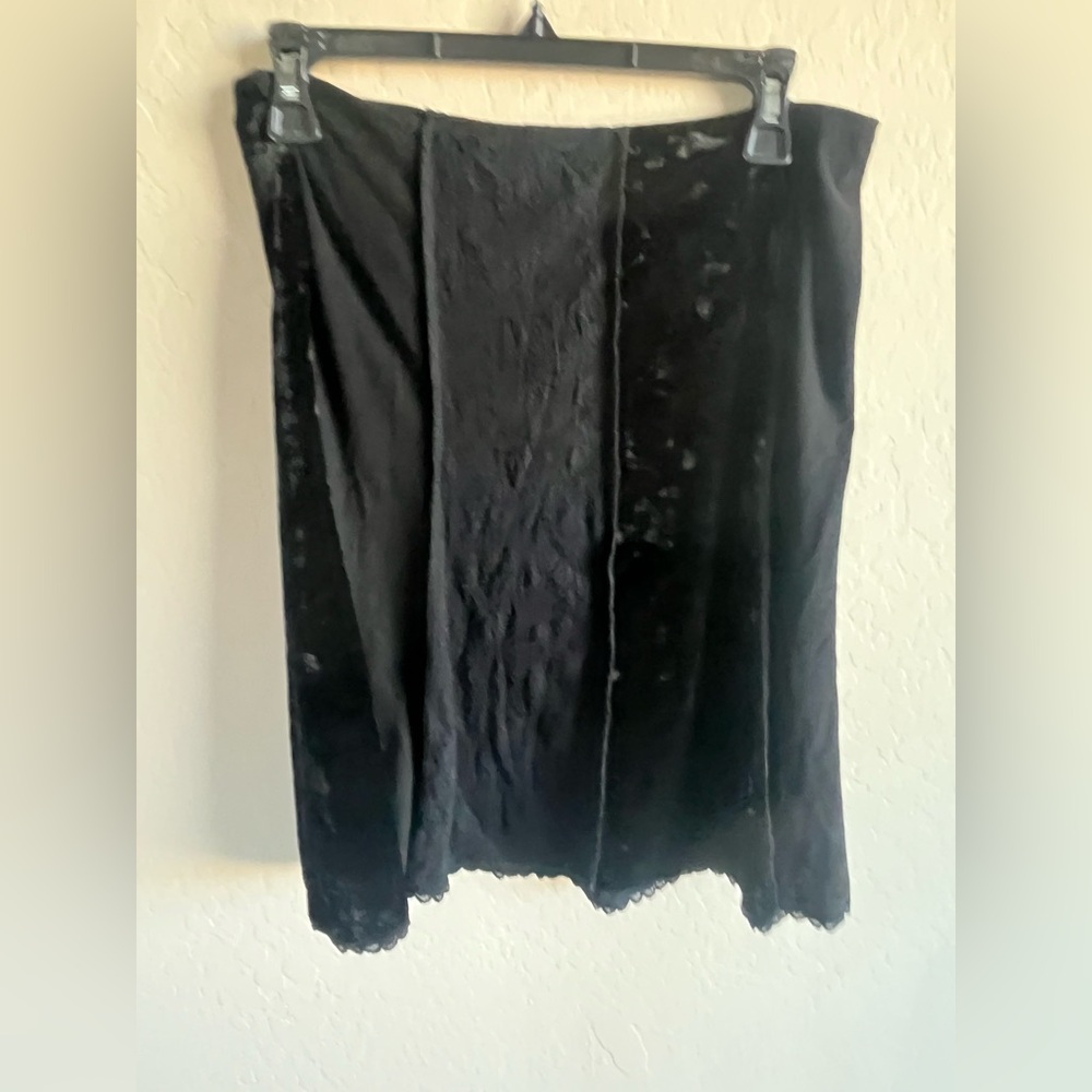 Speechless Black Velvet Lace Panel Midi Skirt Size S Witchy Whimsigoth Goth